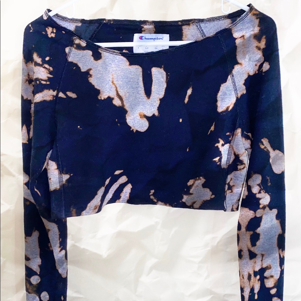 Champion Black Long Sleeve Tie Dye